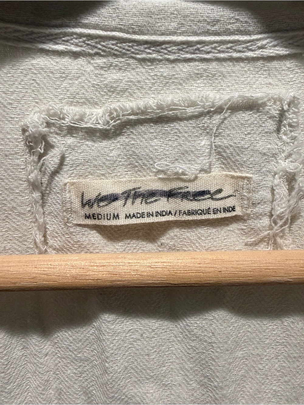 We The Free "Call On Me Oatmeal White Linen Top” - Picture 3 of 4